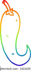 dibujo de una línea de gradiente de arcoiris de un chile de dibujos animados
