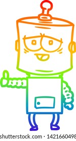Regenbogengradientenzeichnung eines Cartoon-Roboters