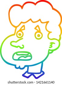 dibujo de una línea de gradiente de arco iris de un hombre impactado