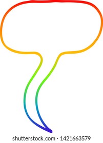 dibujo de línea de gradiente de arco iris de una burbuja de habla de dibujos animados