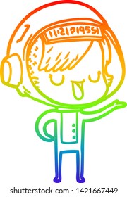 Regenbogengradientenzeichnung einer Astronautin