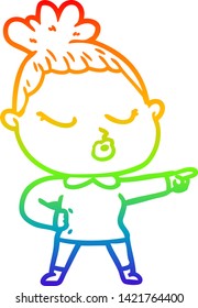 dibujo de una mujer tranquila con gradiente de arco iris