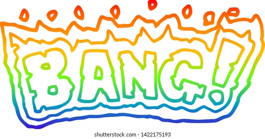 dibujo de línea de degradado de arcoiris de una palabra de dibujos animados