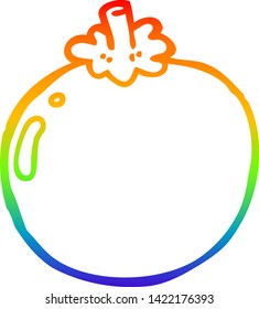rainbow gradient line drawing of a cartoon tomato