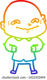 rainbow gradient line drawing of a cartoon creepy guy