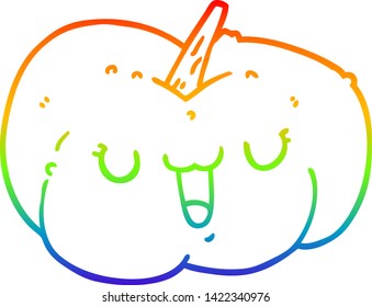 dibujo de una calabaza de dibujos animados con gradiente de arco iris