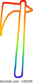 Regenbogengradientenzeichnung einer Cartoon-Viking-Axt