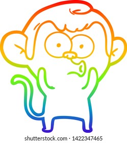 Regenbogengradientenzeichnung eines Cartoons, der den Affen bejagt