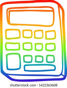 Regenbogengradientenzeichnung eines Cartoon-Taschenrechners