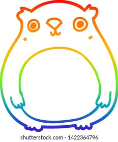 rainbow gradient line drawing of a cartoon bear