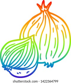 Regenbogengradientenzeichnung einer Zeichentzwiebel
