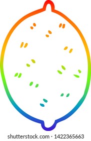 rainbow gradient line drawing of a cartoon lime fruit