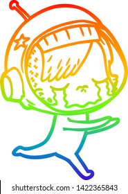 dibujo de una astronauta llorando con caricatura