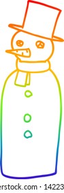 dibujo de línea de gradiente de arco iris de un muñeco de caricatura