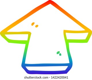 dibujo de línea de degradado de arco iris de un símbolo de flecha de dibujos animados
