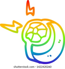 rainbow gradient line drawing of a cartoon magical power ring