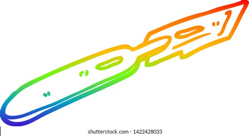 rainbow gradient line drawing of a cartoon surgeon blade
