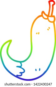 rainbow gradient line drawing of a cartoon chilli pepper