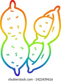 rainbow gradient line drawing of a cartoon peanuts