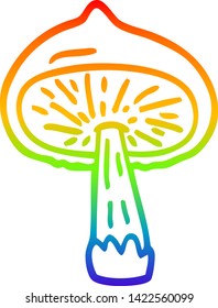 rainbow gradient line drawing of a cartoon mushroom