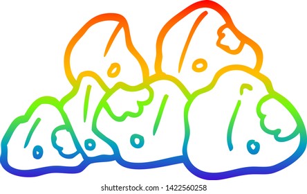 dibujo de líneas de gradiente de arco iris de grupos de oro de dibujos animados