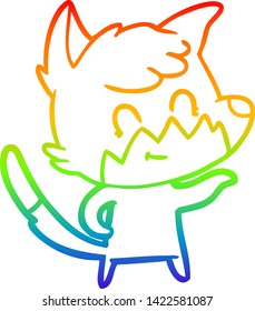 Regenbogengradientenzeichnung eines cartoon-freundlichen Fuchses