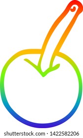 dibujo de una cereza de caricatura con gradiente de arco iris