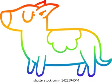 Regenbogen-Farbverlauf-Zeichnung eines Cartoons