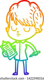 rainbow gradient line drawing of a cartoon woman