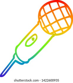 rainbow gradient line drawing of a cartoon microphone