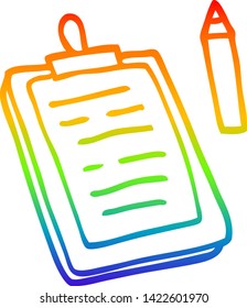dibujo de línea de gradiente de arco iris de una tarjeta de clip de dibujos animados
