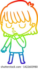 Regenbogengradientenzeichnung einer Cartoon-Frau