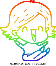dibujo de una caricatura de una mujer riéndose