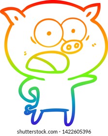 Regenbogengradientenzeichnung eines Schlachtschweins