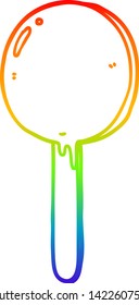 rainbow gradient line drawing of a cartoon lollipop