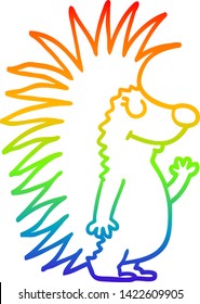 dibujo de una línea de gradiente de arcoiris de dibujos animados