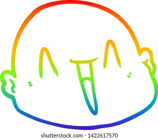 rainbow gradient line drawing of a cartoon bald man