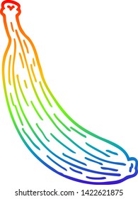dibujo de una caricatura banana amarilla en gradiente arco iris