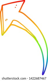 dibujo de línea de degradado de arco iris de una flecha de dibujos animados
