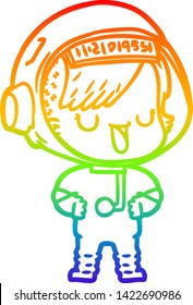 Regenbogengradientenzeichnung einer Astronautin