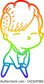 dibujo de una chica de la caricatura con gradiente de arco iris