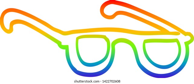 dibujo de una línea de gradiente de arco iris de gafas de dibujos animados
