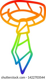rainbow gradient line drawing of a cartoon office tie