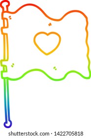 dibujo de una bandera de dibujos animados con corazón de amor