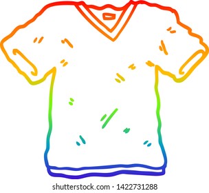 dibujo de una camiseta de caricatura con gradiente de arco iris
