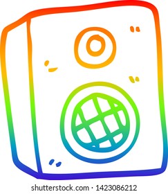 rainbow gradient line drawing of a cartoon speaker