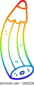 dibujo de línea de gradiente de arco iris de un lápiz de dibujos animados