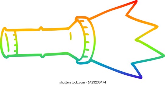 Regenbogengradientenzeichnung einer Cartoon-Taschenlampe
