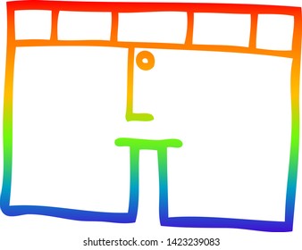 rainbow gradient line drawing of a cartoon underwear