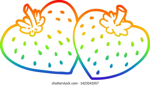 Regenbogengradientenzeichnung einer Cartoon-Erdbeeren